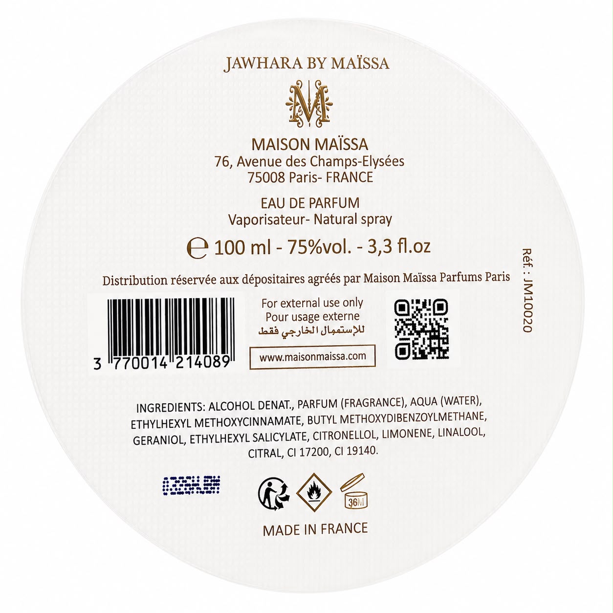 Maison Maïssa Paris Jawhara by MAïssa Elixir Eau de Parfum 100ml