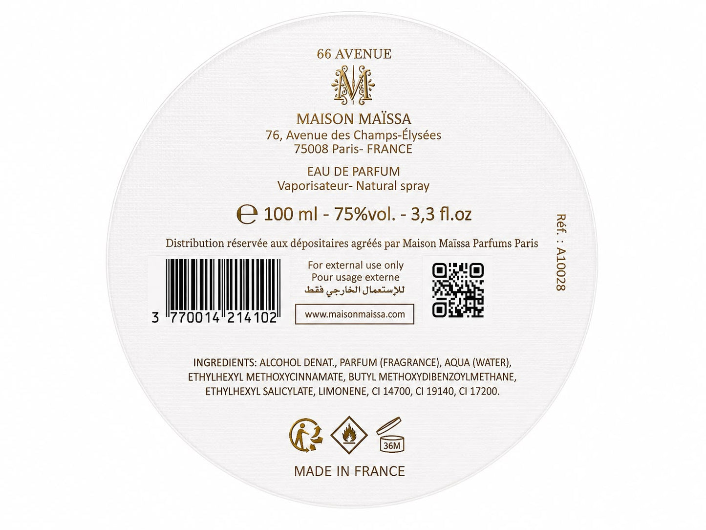 Maison Maïssa Paris 66 Avenue L´Intense Eau de Parfum 100ml