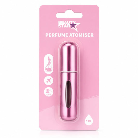 Beauty Star Parfümzerstäuber 5 ml Rosa | Nachfüllbarer Reise Atomizer