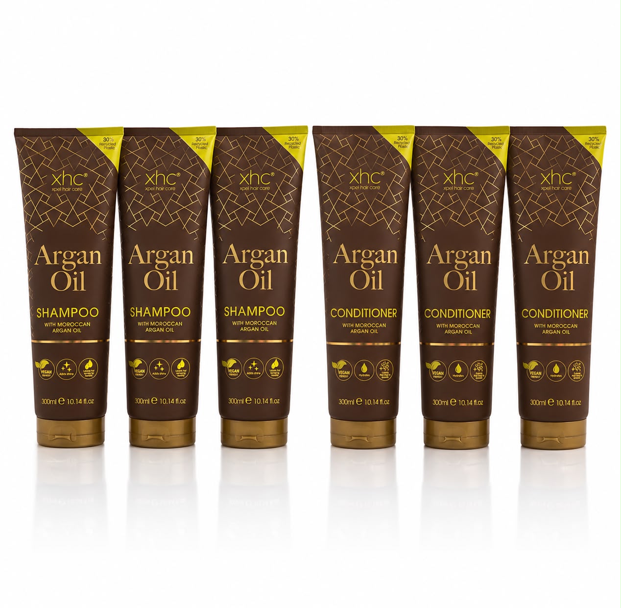 XHC Argan Oil Shampoo & Conditioner 3er-Set - 6 × 300 ml