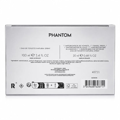 Paco Rabanne Phantom 100ml Eau de Toilette + 20ml Travel Spray