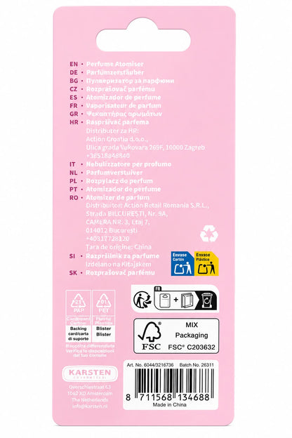 Beauty Star Parfümzerstäuber 5 ml Rosa | Nachfüllbarer Reise Atomizer