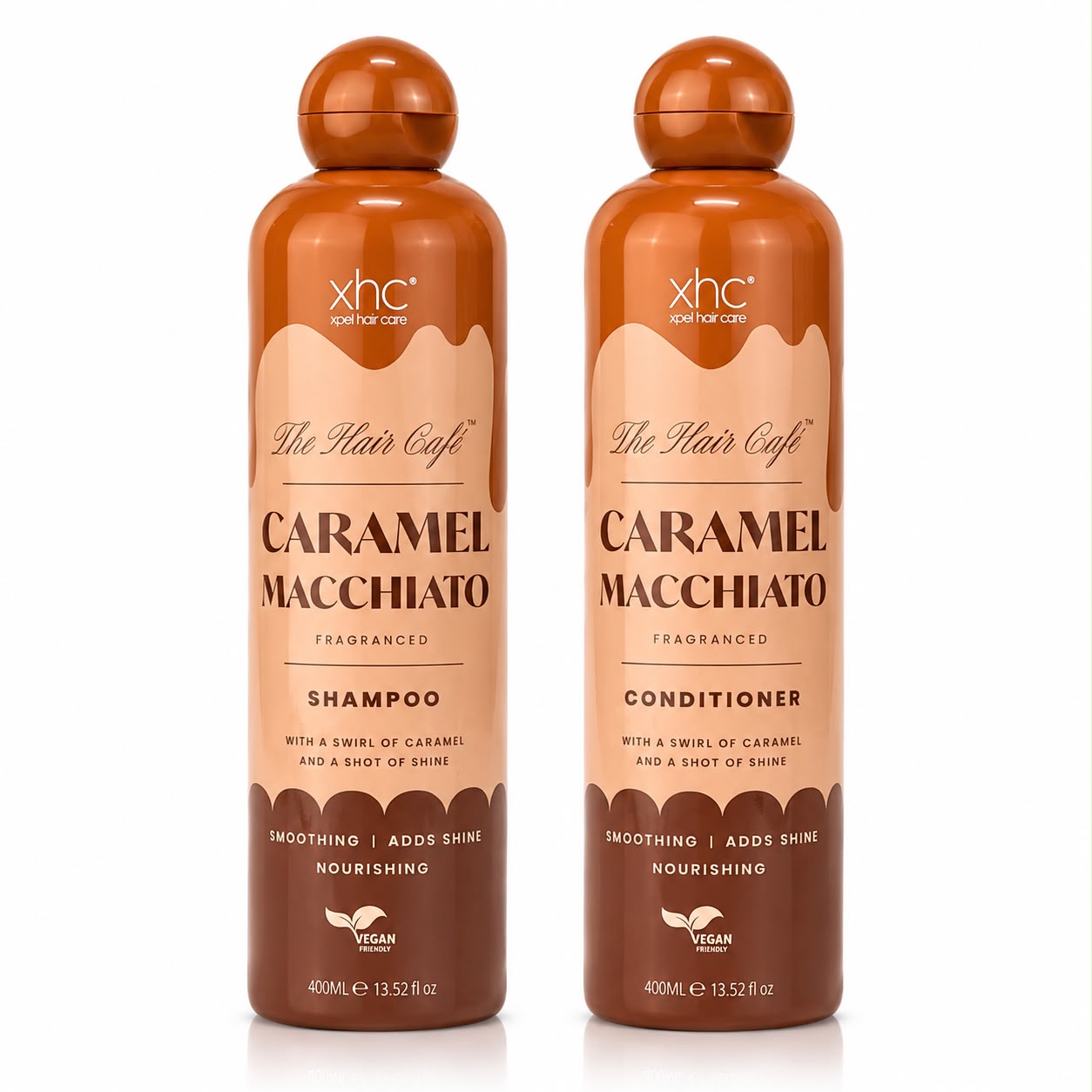 XHC The Hair Café Caramel Macchiato Shampoo & Conditioner Set – 2 × 400 ml | Vegan Haarpflege mit Caramel-Macchiato-Duft
